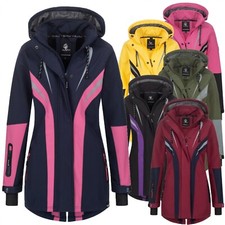 Rock Creek Damen Softshell Jacke Mantel Damenjacke Lang Kapuze Outdoor D-492 NEU