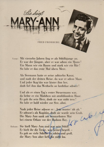 Liederkarte fred frohberg - fred,