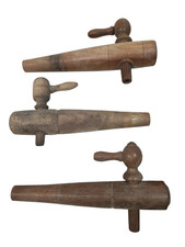 A14106 Konvolut 3 x ANTIKER ZAPFHAHN Faßhahn aus Holz für Mostfass,Bierfass usw.