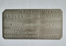 Typenschild Schild für VW Typ