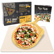 GARCON Pizzastein für Backofen & Gasgrill inkl. Pizzaschieber  & Buch - 3er Set