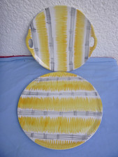 2 x Art Deco SMF Schramberg Handgemalt Dekor Sabine Tortenplatte Gebäckteller