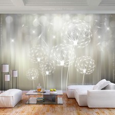 Blumen Pusteblume Beton VLIES FOTOTAPETE 3D WOHNZIMMER TAPETE WANDBILD XXL