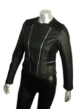 TOXIK3 KRASSE DAMEN JACKE BIKER ROCKER STYLER LEDER LOOK SLIM SEXY DESIGNER S 36