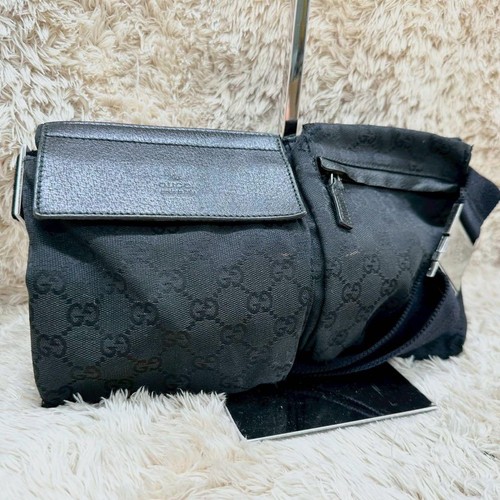 Gucci black canvas - gg, waist