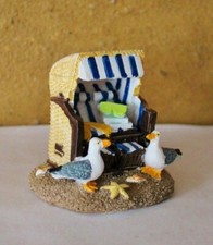 Maritime Deko Strandkorb ca. 6,5 x 8 x 6 cm aus Polyresin