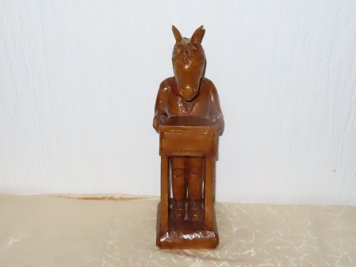Kuriose holzfigur esel - holzfigur, esel/pferd