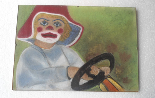 Clown bild handgemalt - clown,