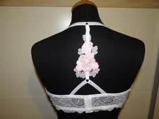 Push-Up-BH 75 A neu mit Spitze weiß - rosa