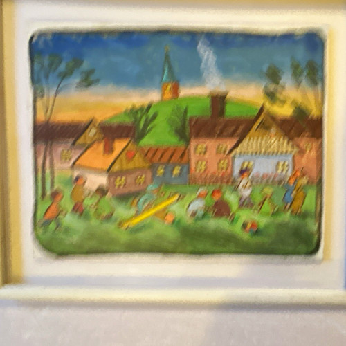 Gerahmtes bild dorf - gerahmtes,