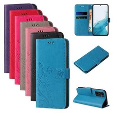 Handy Tasche für Samsung Galaxy A54 5G / A55 5G Handyhülle Blumen 9H Displayglas