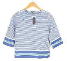 Nautica Bluse Damen XS Dreiviertel Ärmel Gestreift Blau Lose Matrose