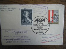 Österreich Austrian Airlines Erstflug Salzburg - Brüssel - London  1969