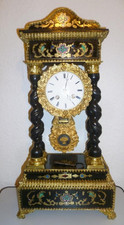 Prächtige Portaluhr, Säulenuhr, Boulle Marqueterie,  revidiert, einwandfrei