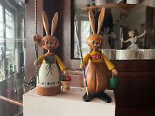 Osterhasenpaar ca 20 cm groß natur-Holz Erzgebirge Handarbeit Hasen-Paar