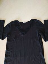Hanro Nachthemd Gr. M 38-40 Schwarz Lang V Ausschnitt