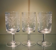 3 Gläser Theresienthal für Likör 60er Jahre Kristall Gravur Süßweingläser Top!