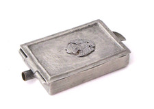 Rarität alter Zinn Aschenbecher mit Deckel / Wappen ♦ Rohr / Halterung 95% SN