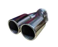 Auspuff Blende Endrohr 2 x 70 mm rund Edelstahl in Sportauspuff Optik Doppelrohr