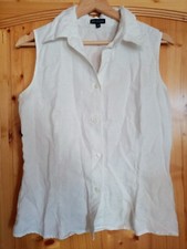 Bluse e. b. company M/40 100% Leinen sehr gut erhalten Damen Weiß 