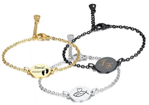 Edelstahl armband mit - id,