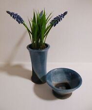 2x Raku Künstler Studio Keramik Schale Vase handgetöpfert Unikat Einzelstück rar