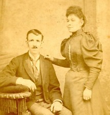 Antike Kabinettkarte William T Good London Ehemann & Frau viktorianisches Portrait #10