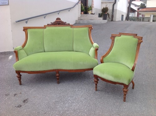 Antikes sofa mit sesseln - mit,