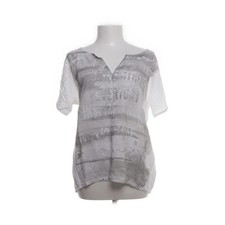 QS, T-shirt, Größe: 38, Weiß/Grau/Silber, Damen #s6t