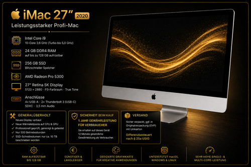 Apple imac 2020 3 6ghz - 27", 3.6ghz