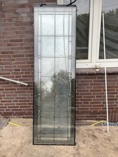 Alte Bleiglasfenster groß (3 Stück), Zweifachverglast, 202 X 62,5, nur Abholung