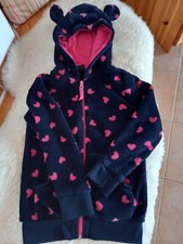 Mädchen Fleeceweste Gr 122 Kapuze Herzen 