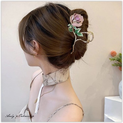 Rose blume haarklammer - blume,