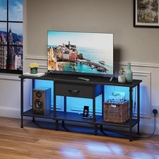 OYRREU TV Halterung Inkl. Schrank - Fernsehtisch Mit Lowboard Und Steckdosen