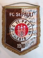 FC St. Pauli Wimpel Kult Fahne Flagge 1995 Autogramm Hamburg Bundesliga Sammlung