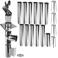 Edelstahl Schornstein Kamin Bausatz einwandig 100 140 150 160 180 200 Set EW27
