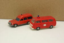 Wiking 1/87 HO - Set Von 2 Mercedes 200 Kombi + VW T3 Feuerwehr