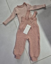Disana Strick  SCHURWOLLE Kombi Trägerhose und Pullover rose 74 80