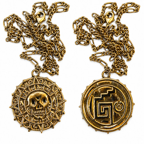 Goldfarbener piraten totenkopf - goldfarbener, piraten-totenkopf