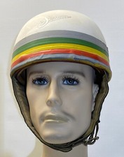 Alter Oldtimer Motorrad Halbschalen Helm m. Leder aus den 60 v. "Perfekt" Gr. 57