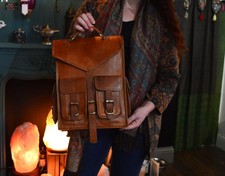 Backpack Leather Bag Travel Rucksack Genuine New Laptop Brown New Vintage Men's