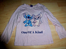 1x Disney Angel & Stitch Kinder Langarmshirt-Gr. 110-rosa-100% Baumwolle-wie NEU