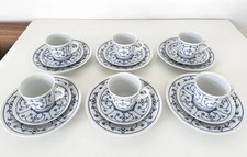 DDR Vintage Jäger Eisenberg  Konvolut Gedecke 6 Stück Indisch Blau Strohblume