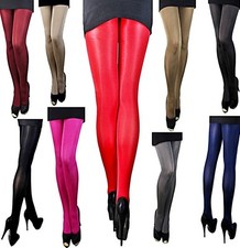 Brilliant Glanz blickdichte Satin Strumpfhose 100 Den viele Farben Größe S-XL