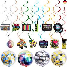 80er Jahre Party Dekorationen, 40 St¨¹ck Retro 80er Party Zubeh?r mit H?ngende S