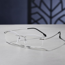 Randlose Lesebrille Titan Damen Herren Ultraleicht Rahmenlos Silikon