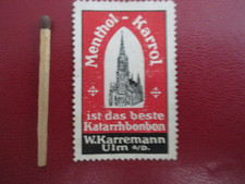 Ulm a/D.  :  Reklamemarke :   Menthol _Karrol  W. Karremann