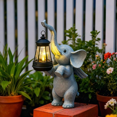 Solar elefant lampe harz - elefant,