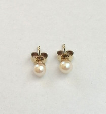 Ohrringe Ohrstecker mit Perlen Gold 585 Gelbgold Ohrschmuck 14K (3413)