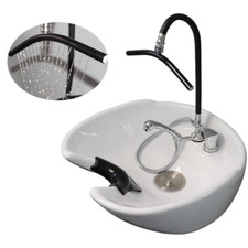 Handbrause Friseur Hebelmischer Waschtisch Armatur Shampoostation 360° Schwarz